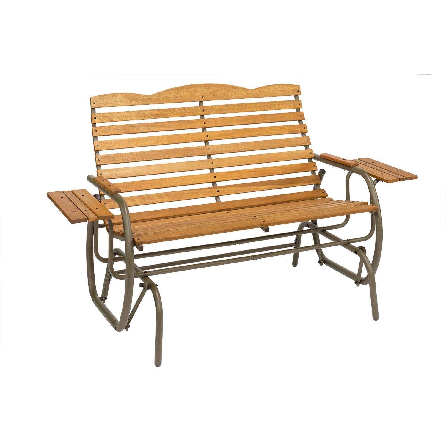 Hampton Bay 2-Person Steel Patio Glider Swing with Canopy