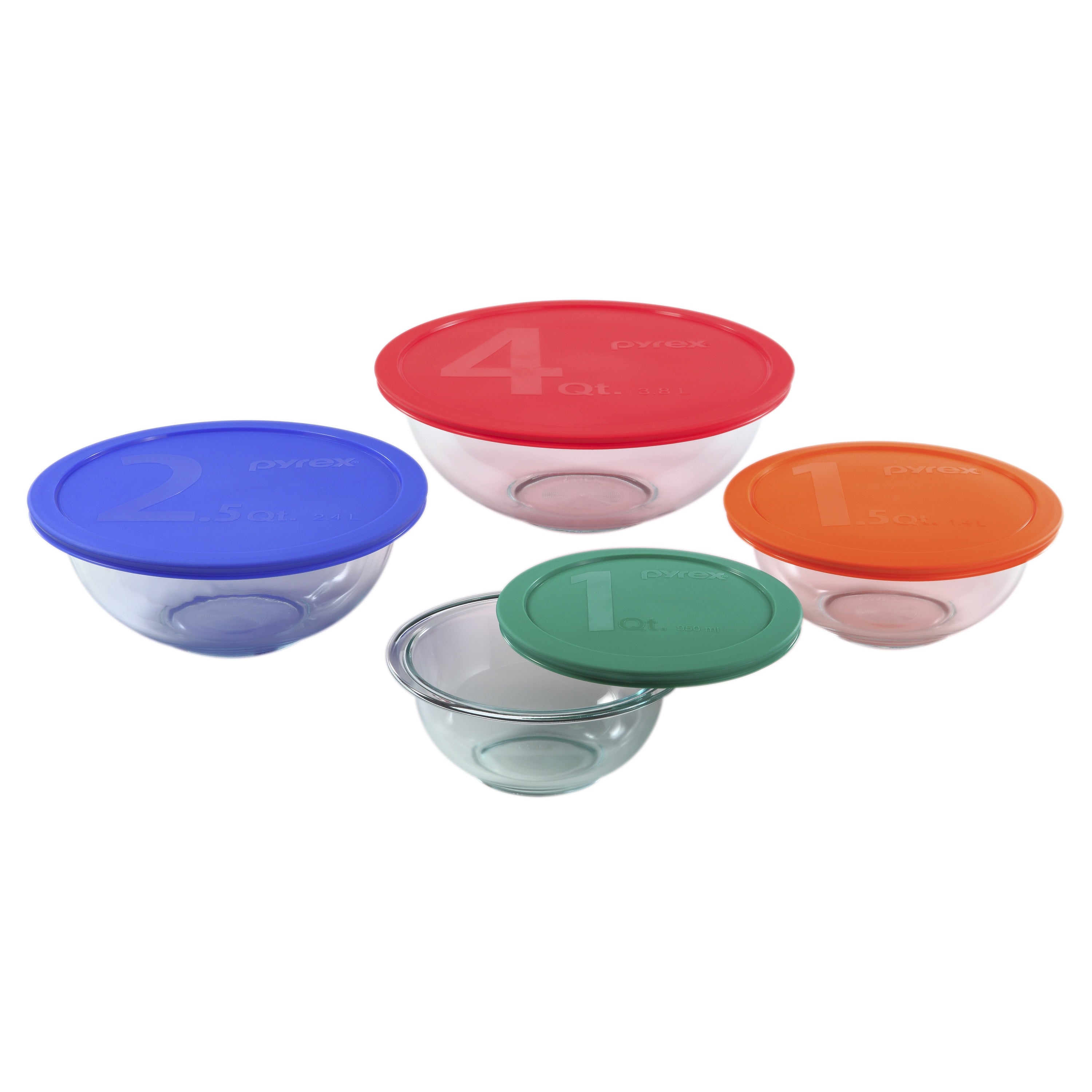 Pyrex 8-Piece Mixing Bowl Set with Assorted Lids